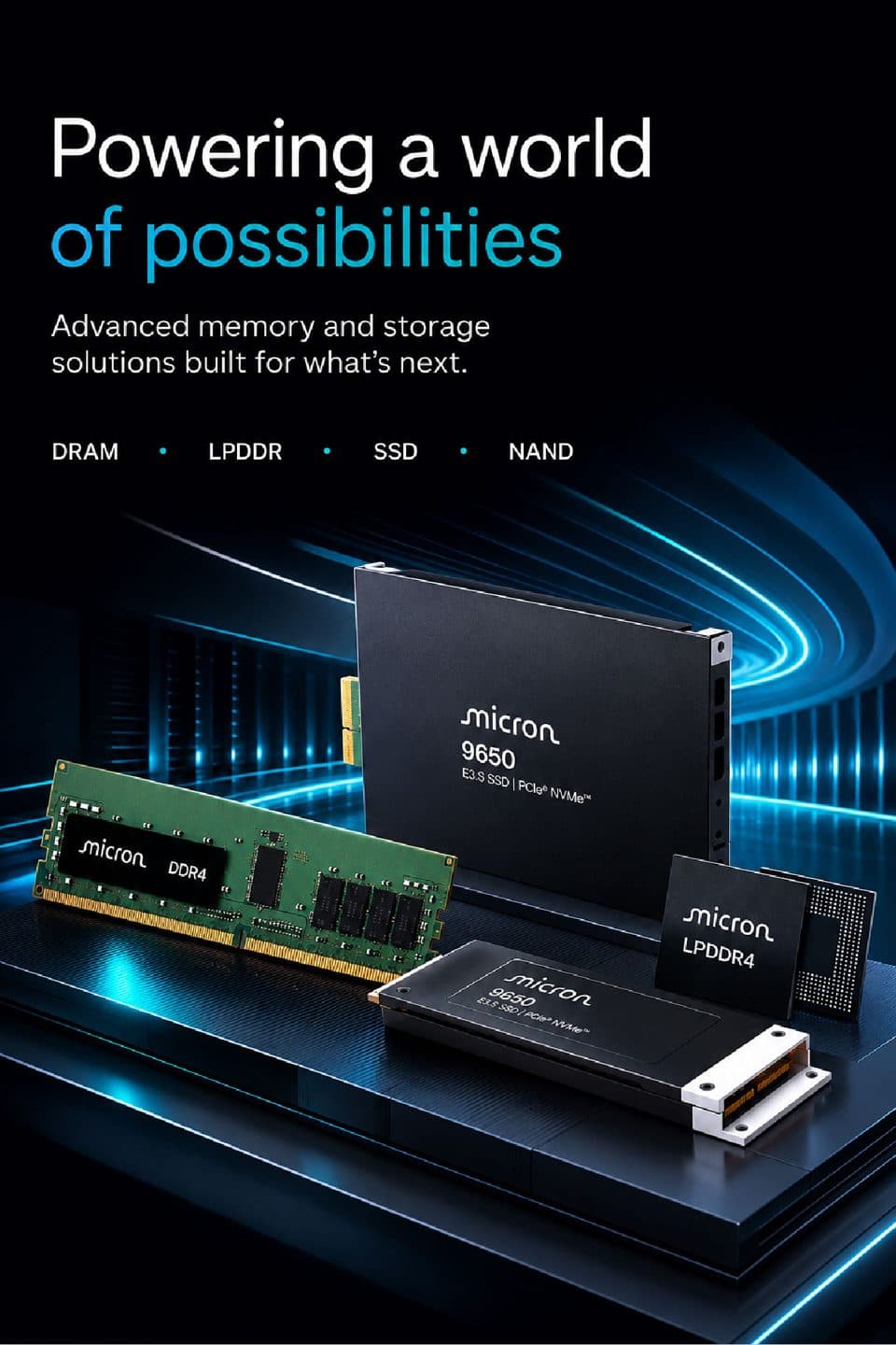 Powering a world of possibilities — Micron DRAM, LPDDR, SSD, and NAND